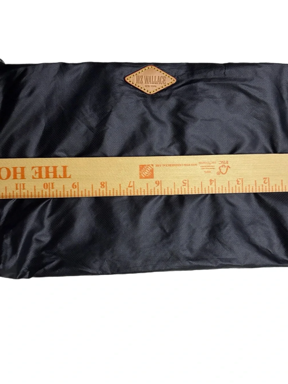 MZ Wallace Black Nylon Cosmetic Pouch with Leather Logo Patch NWOT